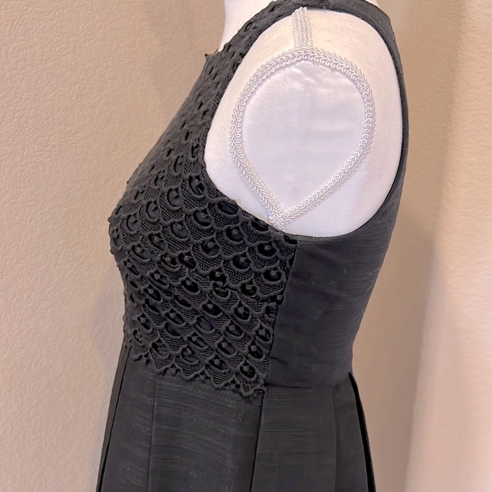 LOFT Black Woven Lace sleeveless Dress 0 Petite - Picture 7 of 16